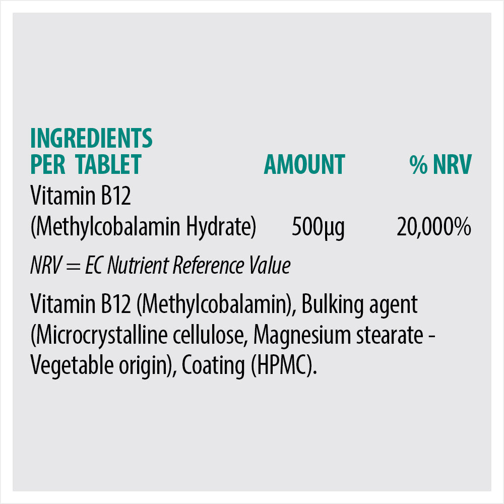 Vitamin B12 Tablets- Methylcobalamin 500μg