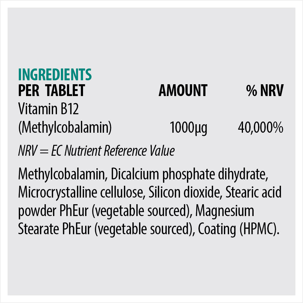 Vitamin B12 Tablets - Methylcobalamin 1000μg