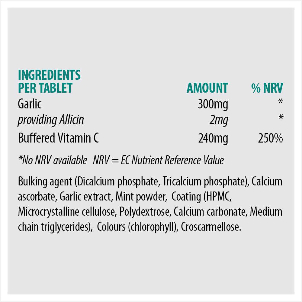 GarliC - Garlic and Vitamin C Tablets