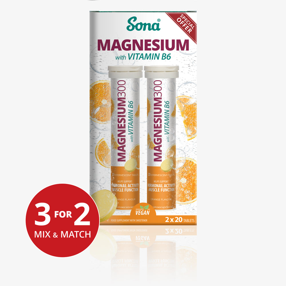 
                      
                        Magnesium 300mg with Vitamin B6 Effervescent Tablets
                      
                    