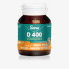 Sona D 400, Vitamin D tablets. For maintenance of bones, teeth, muscles, the immune system, and absorption of calcium and phosphorus.
