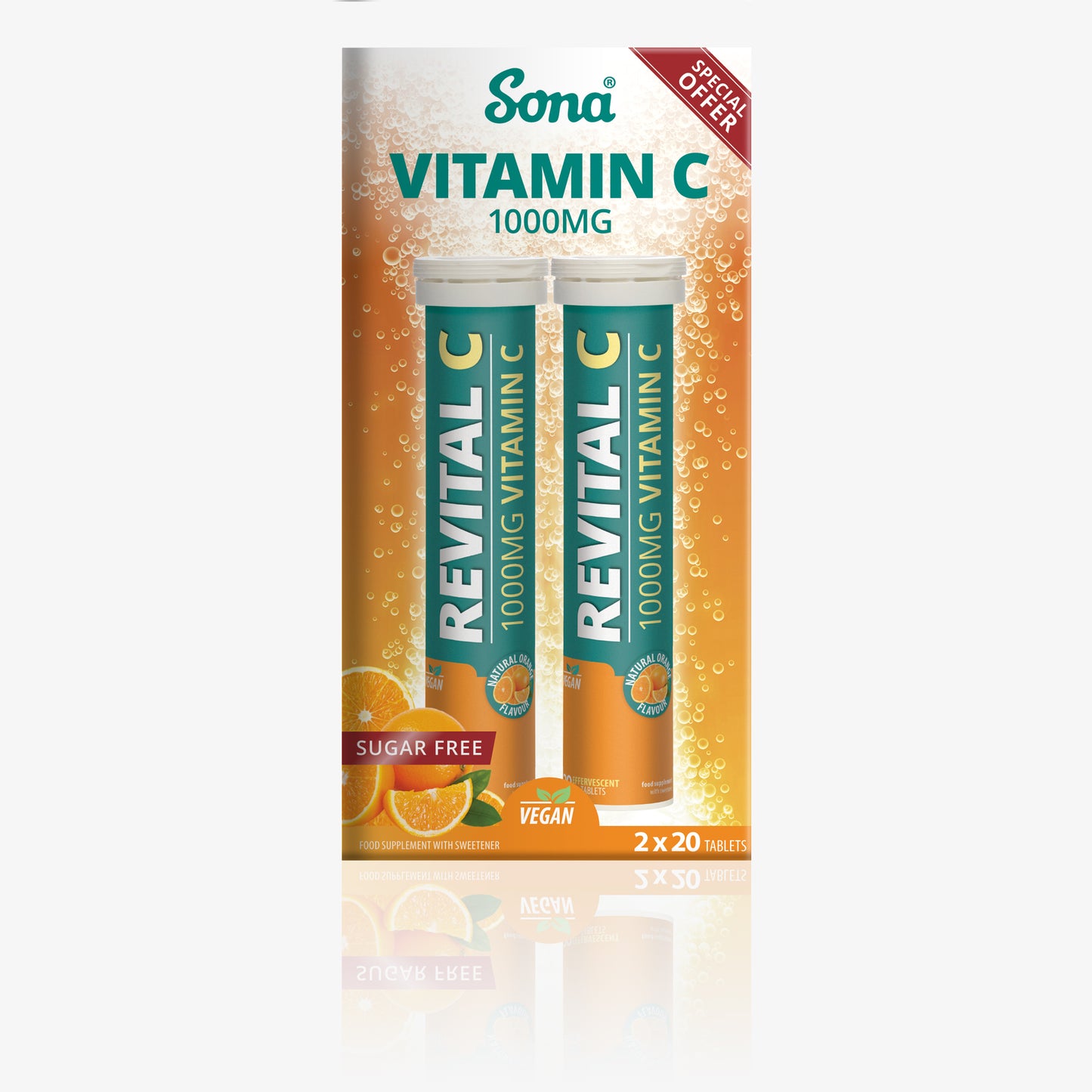 Revital C Special Offer Double Pack- 1000mg Vitamin C Effervescent Tablets