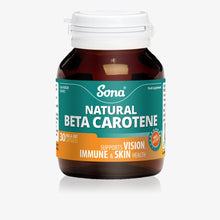  Sona Beta Carotene Capsules, natural Vitamin A, vital for your skin, vision, immune system and helpful in protecting against UV radiation from sunlight.