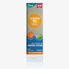  Sona Vitamin D3 Oral Spray is a mint flavoured Vitamin D supplement. Supports growth and development of bones & teeth, muscle function, cell division, inflammation response and the immune system.