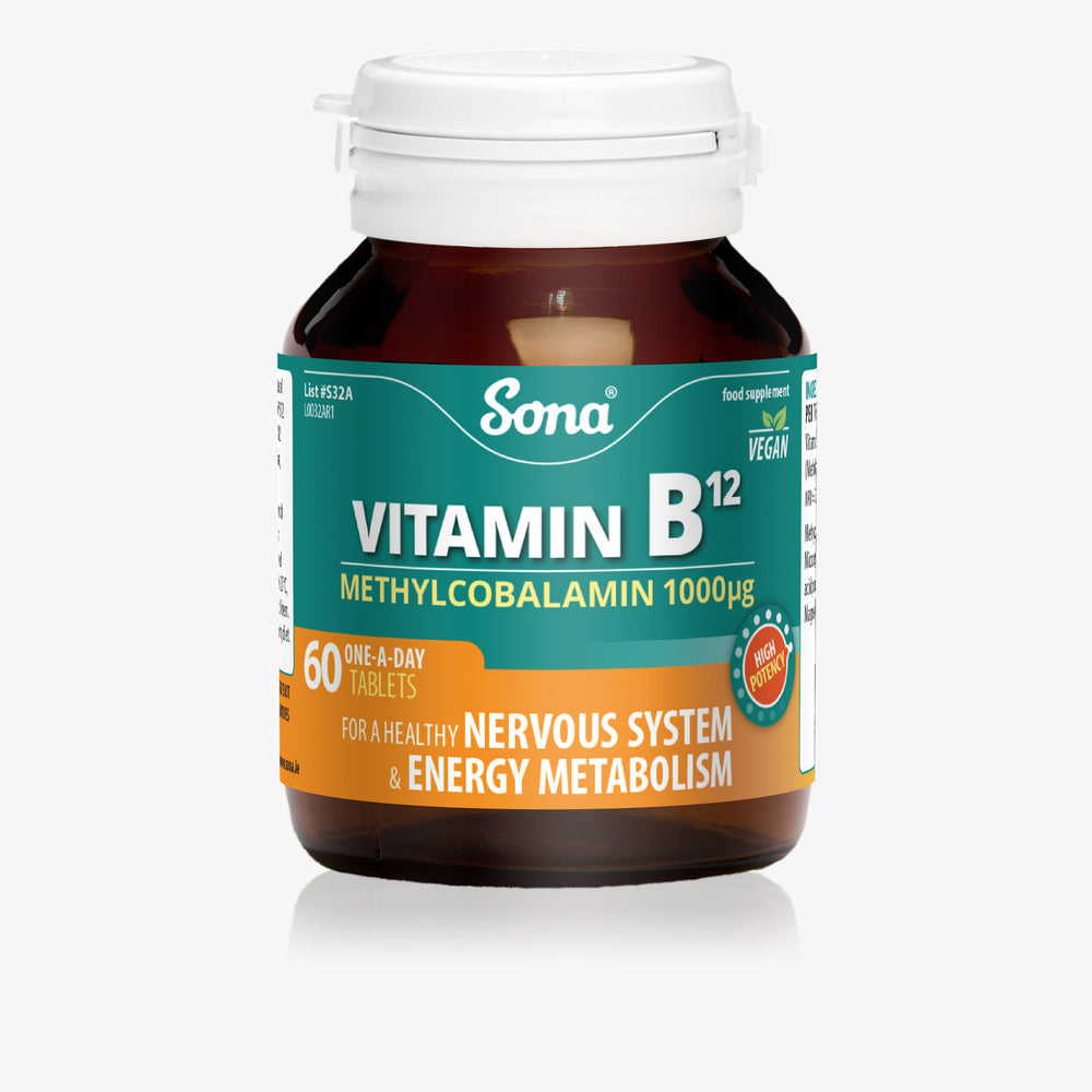 
                      
                        Sona Vitamin B12 - Methylcobalamin 1000μg. Boosts energy levels. Enhances the function of the immune system. Helps improve memory.
                      
                    