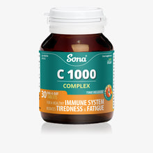  Sona C 1000 Complex, Vitamin C tablets for a healthy immune and nervous systems, reduction of tiredness and fatigue, skin and collagen synthesis.