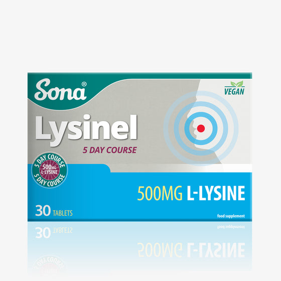 Sona Lysinel 5 Day Course. Suitable for cold sore and mouth ulcer sufferers inhibiting viral replication. Helps prevent, treat, and speed up recovery.