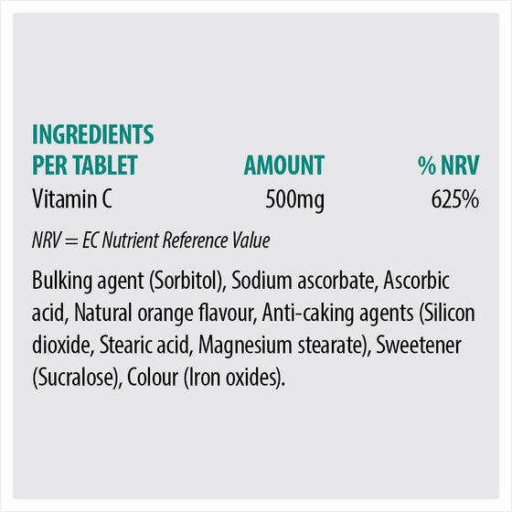 C 500 Chewable - Orange Flavour Vitamin C Tablets