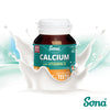 Sona Calcium with Vitamin D3 tablets. For Normal muscle function, healthy bones and teeth, immune system health and inflammatory response.