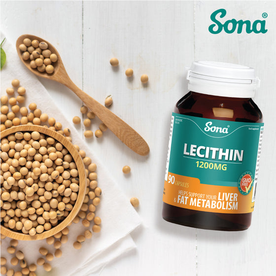 Sona Lecithin obtained from soya beans. Rich in phosphatidyl choline and inositol, two of the most important nutrients in the control of dietary fats. 